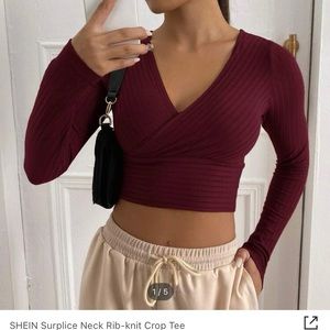 Cropped long sleeve shirt from SHEIN